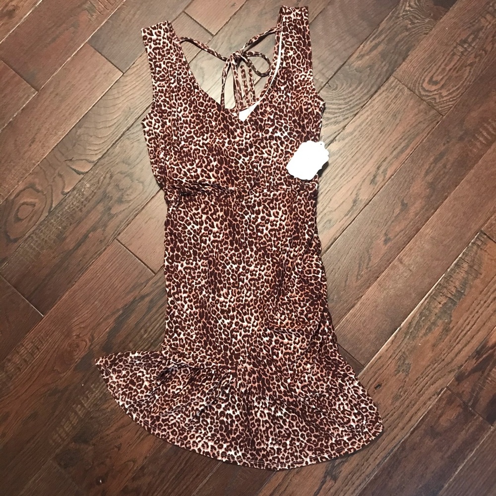 Altar’d State Rosa Dress. Leopard Print. XS.NWT